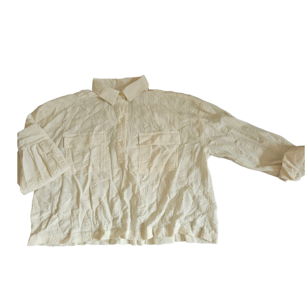 Lou & Grey Cream Casual Button Down Shirt